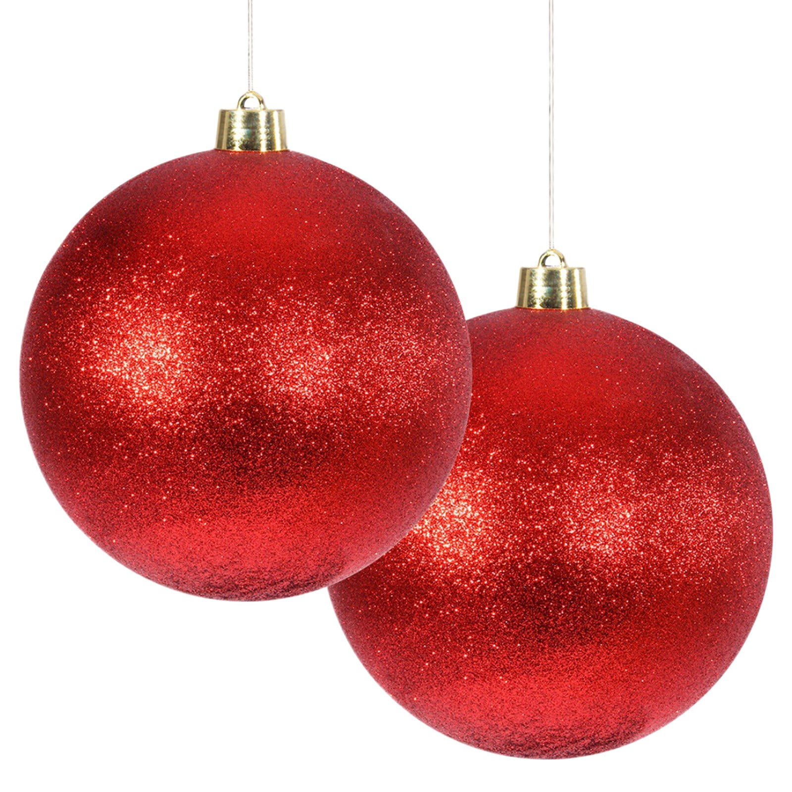 2PCS Red Christmas Balls Jumbo Christmas Ornaments Jumbo Ornaments for ...