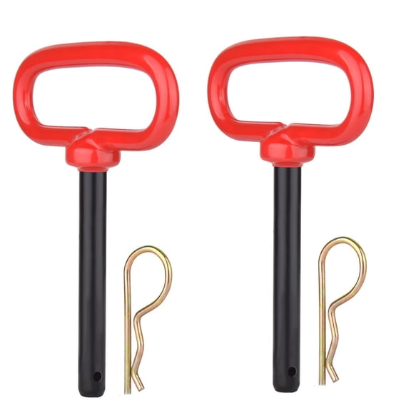 2PCS Red Handle Clevis Hitch Pin for Tractor & Trailer Towing