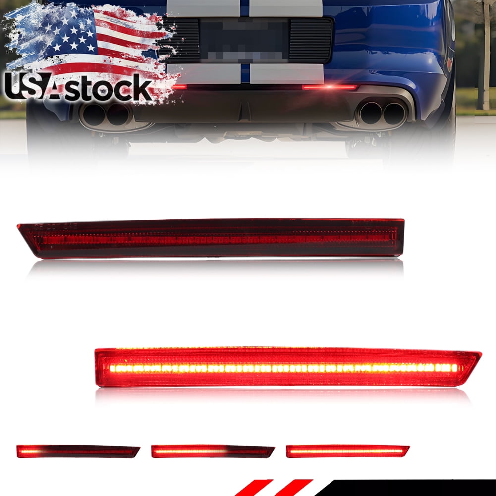 2PCS Red Lens Rear Bumper Reflector Lights Tail Light Rear Light Brake ...