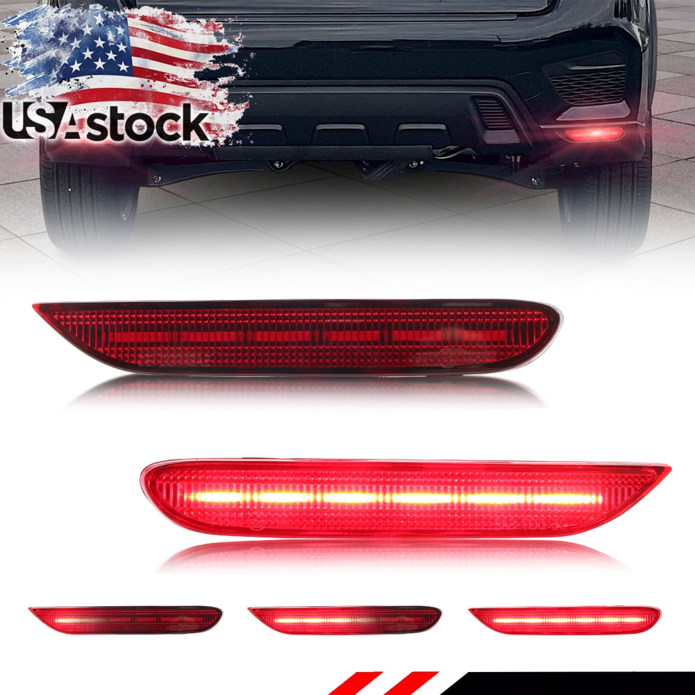 Universal 51 Inch LED Spoiler Brake Light Strip - Smoked Lip Kit With Turn Signals & Running Lights