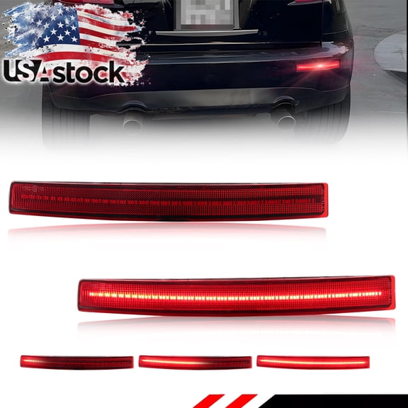 2PCS Red Lens Rear Bumper Tail Light Rear Light Brake Lights Turn Signal Light Sequential Reflector Light DRL Light With Full Red LED For 2003 2004 2005 2006 2007 2008 INFINITI FX35 FX45
