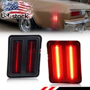 2PCS Red Lens Rear Side Marker Light Turn Signal Light Turn Warning Light Fender Light Reflectors Light With Red LED For 1973 1974 1975 1976 1977 Chevrolet El Camino Chevrolet Malibu GMC Sprint