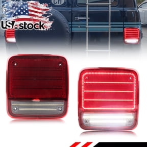 2PCS Red Lens Rear Tail Light Rear Light Brake Lights Backup Light Reverse Light Turn Signal Light With Red/White LED For 85 86 87 88 89 90 91 92 93 94 95 Chevy G20 G30 & GMC G1500 G2500 G3500