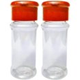 2PCS Red Plastic Clear Salt Pepper Shaker Seasoning Jar Vinegar Cruet