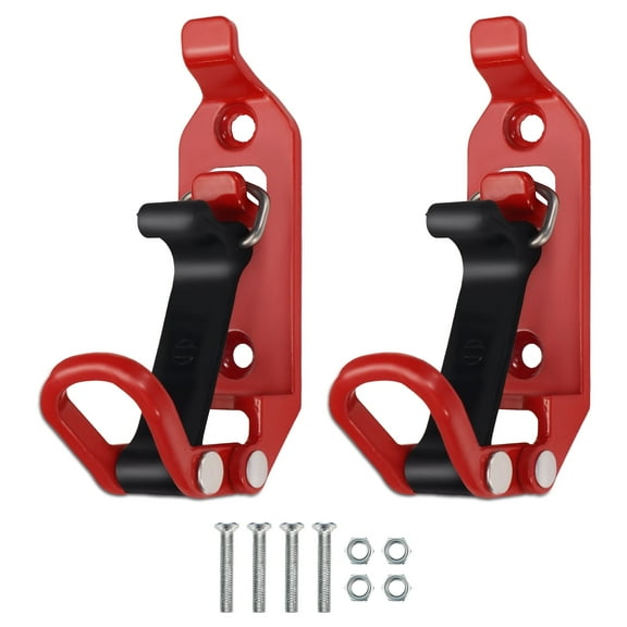 2PCS Red Shovel Mount for Roof Rack Heavy Duty Metal Rubber Clamp Kit Axe Wall Mounting Bracket Shovel Holder Clamp for Car Accessories Truck Boat