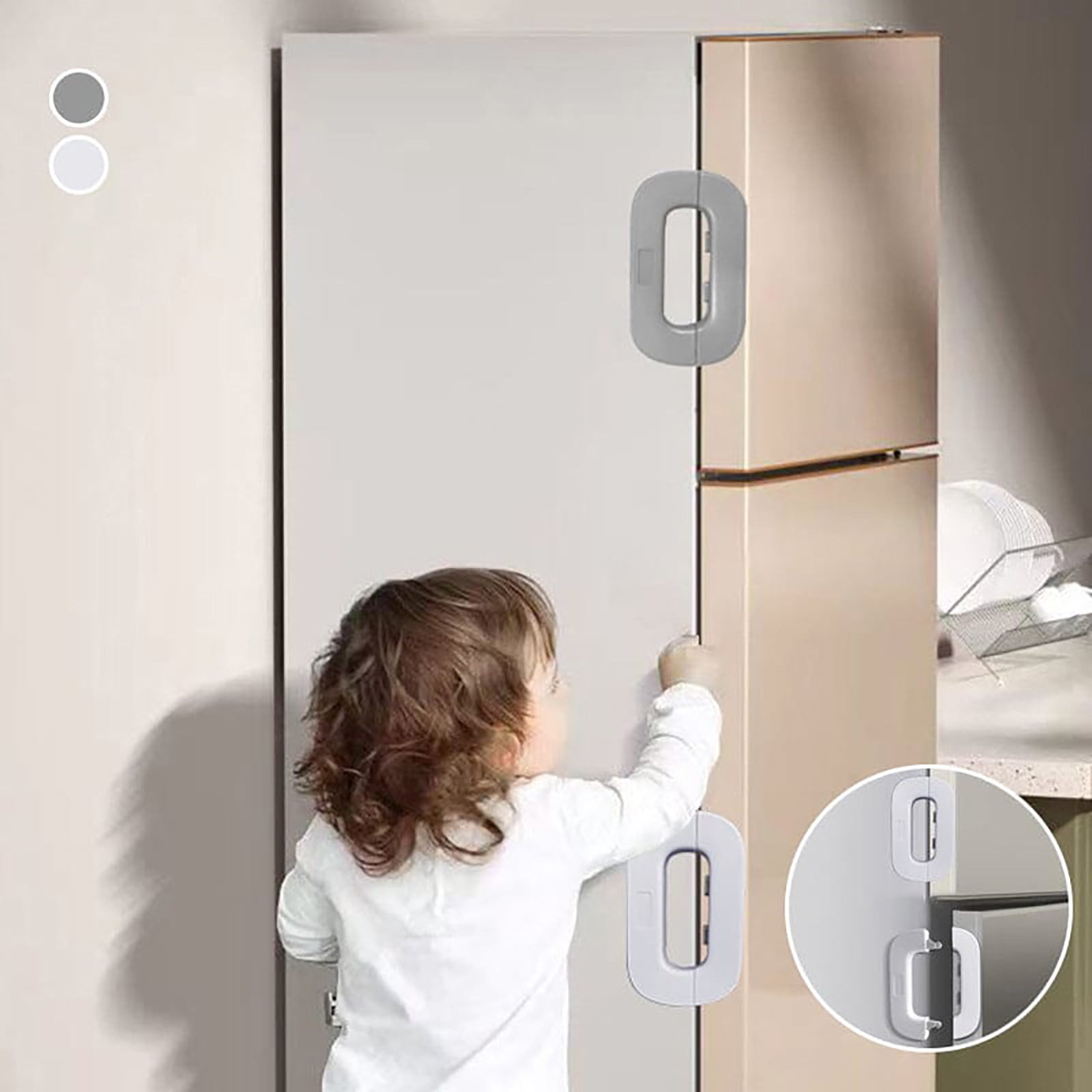 Fridge Lock, Easy To Install Fridge Locks For Children Fridge Locks No Tools Need Or Drill Fridge Child Lock Apply To Max 1 Inch25mm Sealing Strip Grey I911950414