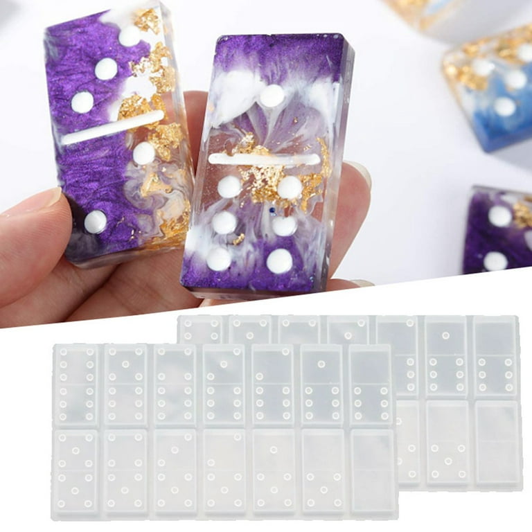 2PCS Resin Molds Domino, Dot Dominoes Mold Reusable Domino Resin Mould for  Domino Games or DIY Crafts 