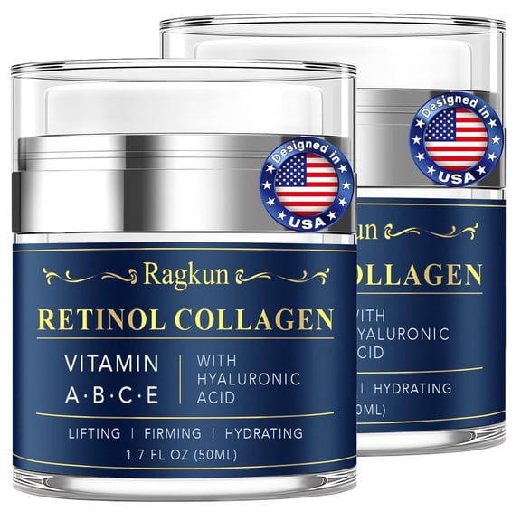 2PCS Retinol Cream for Face, Collagen Neck Creams for Tightening and Firming, Anti Aging Day & Night Facial Moisturizer for Women & Men, Instant Face Lift Wrinkle Cream