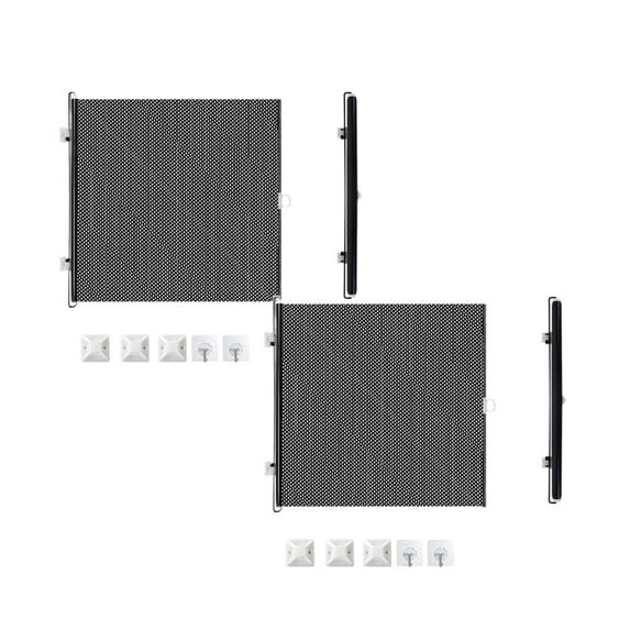 2PCS Retractable Safety Gate,Mesh Pet Gate 15.75" Tall, Extends to 49.21" Wide, Indoor & Outdoor Gate for Stairs,Black