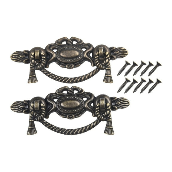 2PCS Retro Drawer Handle Furniture Knob Sliding Door Cabinet Drawer Knobs Cabinet Pulls Hardware Kitchen Cupboard Door Handle