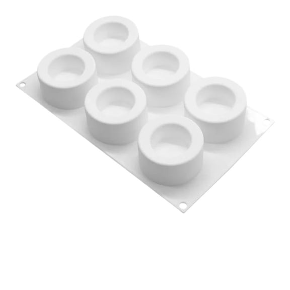 2PCS Reusable 6 Cavity Cylinder Cup Shape Mousse Cake Mold For Making Chocolate Muffin Ice Shot Glass Mould Kitchen Baking Tool