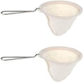thumbnail image 1 of 2PCS Reusable Coffee Sock Filter Cloth Strainer Stainless Steel Handle Cloth Tea Strainer Filter for Home Office Handmade Colador De Cafe Use（4-Inchi）, 1 of 8
