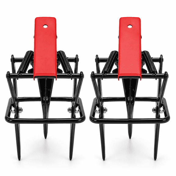2PCS Heavy-Duty Metal Mole Traps with Red Trigger Pedals - Reusable Garden Pest Control for Yard and Lawn
