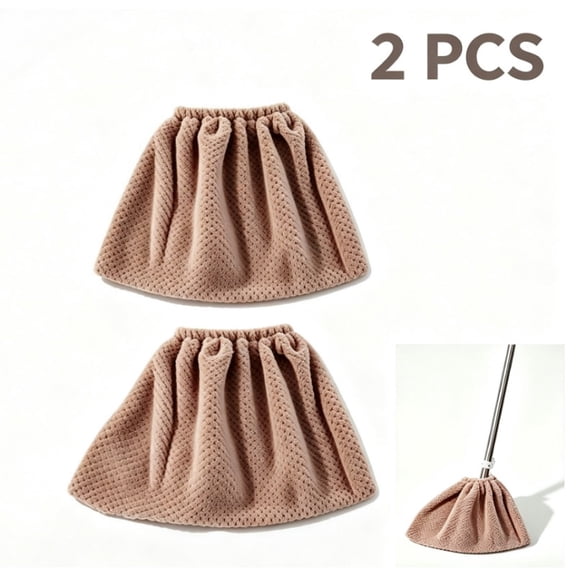 2PCS Reusable Microfiber Broom Covers, Multifunctional Absorbent Mop Cloth, Wet & Dry Dust Cleaning Sleeve, Soft Dusting Cloth for Baseboards, Floors, Corners, Home Kitchen Bathroom, Stretchable Broo