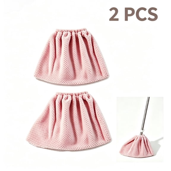 2PCS Reusable Microfiber Broom Covers, Multifunctional Absorbent Mop Cloth, Wet & Dry Dust Cleaning Sleeve, Soft Dusting Cloth for Baseboards, Floors, Corners, Home Kitchen Bathroom, Stretchable Broo