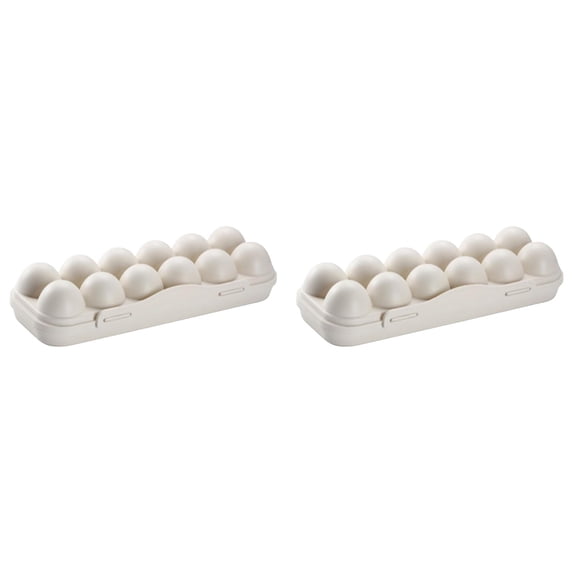 2PCS Reusable Plastic Egg Carton with Lid 12 Grid Stackable Fridge Egg Holder Tray for Kitchen Restaurant & Camping Storage 1Pc 30X11X6.5cm Home Decor