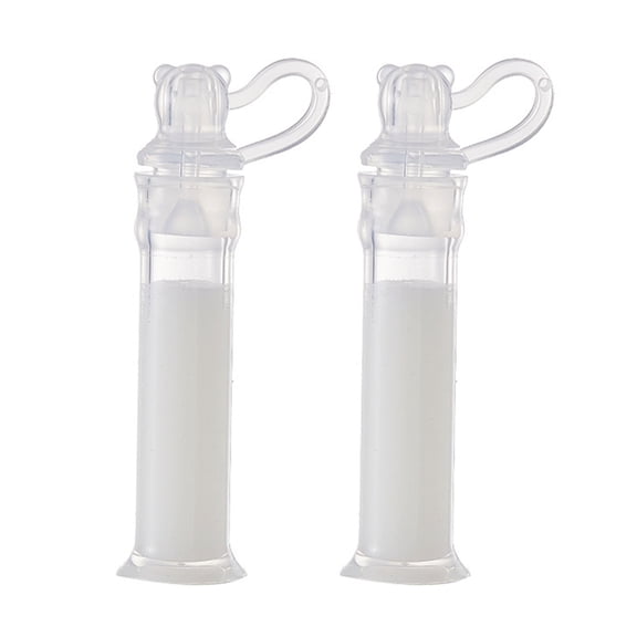 2PCS Reusable Silicone Breast Milk Collectors Lightweight & Travel Friendly Colostrum Storage Tubes for Postpartum Mom
