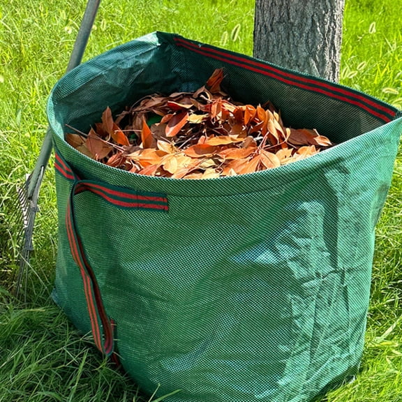 2PCS Reusable Yard Waste Bags, 3 Sizes Dustpan-Type Lawn Bags, Collapsible Heavy Duty Leaf Bags, Standable Garden Waste Bags for Collecting Leaves, Lawn Grass, Clippings and Branches