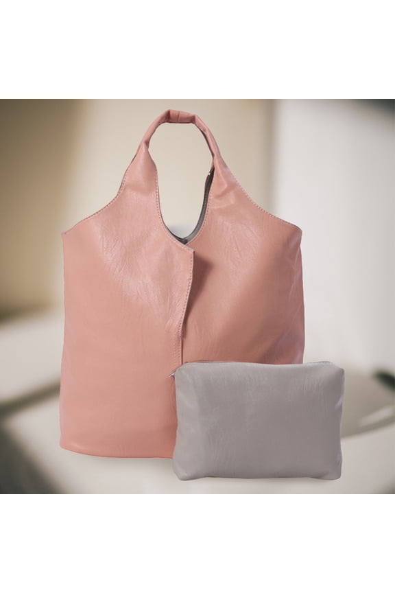 2PCS - Reversible Metallic Tote and Pouch Bags