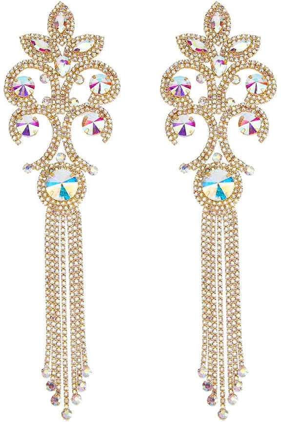 2PCS Rhinestone Applique Patches Tassel Rhinestone Patches Gold Tassel Epaulettes Glitter Shoulder Appliques Sew on Patch Costume Accessories