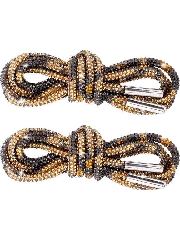 2PCS Rhinestone Shoe Laces, Round Glitter Shoes Laces for Sneakers, Crystal Bling Diamond Rope Shoe Strings, Crystal Bling Blings Shiny Round Shoes Lace for Sweatpants Shorts Crystal Hoodies 120 CM
