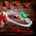 2PCS Rings Anillo Con Piedra Circonio Mujer Sortija De Dedo Forma