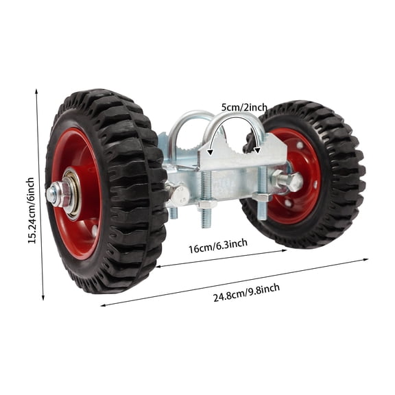 2PCS Rolling Gate Wheel 6-Inch Heavy Duty Rubber Carrier with Hardware Kit