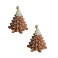2PCS Room Decor Christmas Tree Shaped Candles Decorative in 6h Burning
