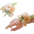 2PCS Rose Flower Wrist Corsage Boutonniere Set Handmade Artificial