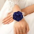 thumbnail image 1 of 2PCS Rose Wedding Wrist Boutonniere Corsage Fake Flower Bridal Corsage Bracelet for Bridesmaid Décor Womens, 1 of 5