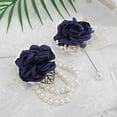 thumbnail image 1 of 2PCS Rose Wrist Flower Corsage Boutonniere Set Bridal Corsage Bracelet Bridesmaid Pearl Leaf Wrist Flower for Wedding Party Prom Homecoming Girl Hand Flower Decoration, 1 of 6