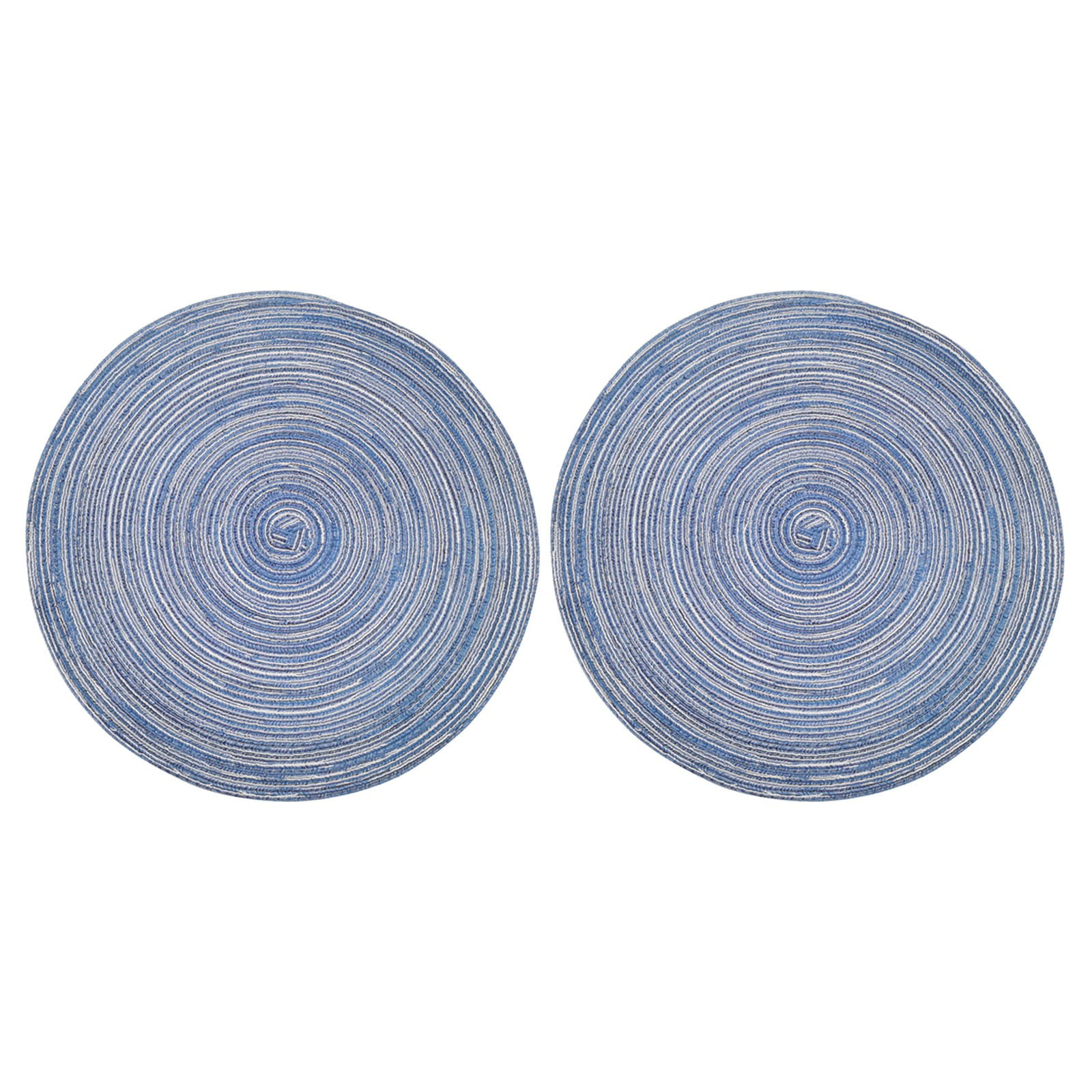 2PCS Round Braided Placemats 12 Inch Table Mats For Dining Tables