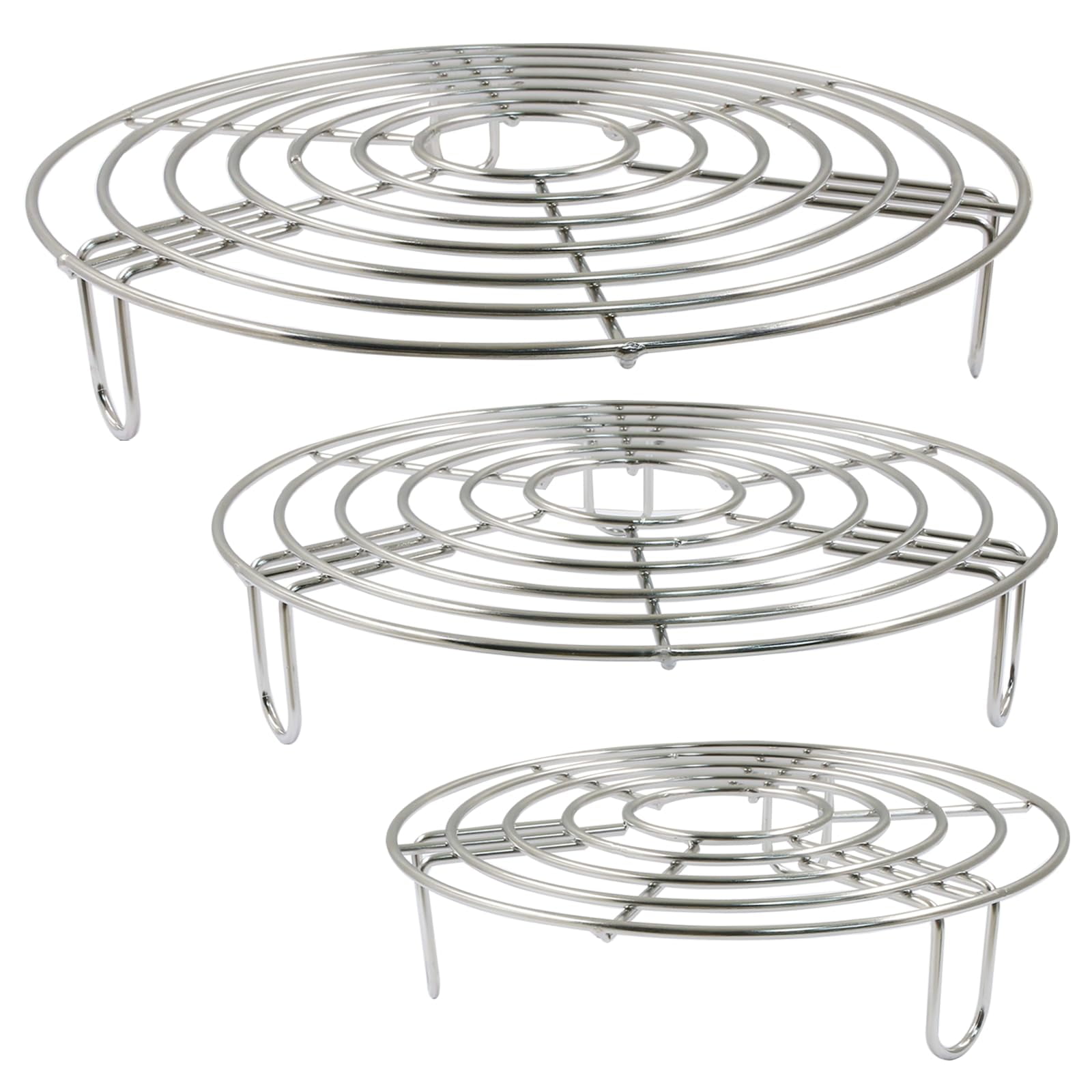 2PCS Round Cooling Racks Stainless Steel Steamer Rack Roasting Rack ...