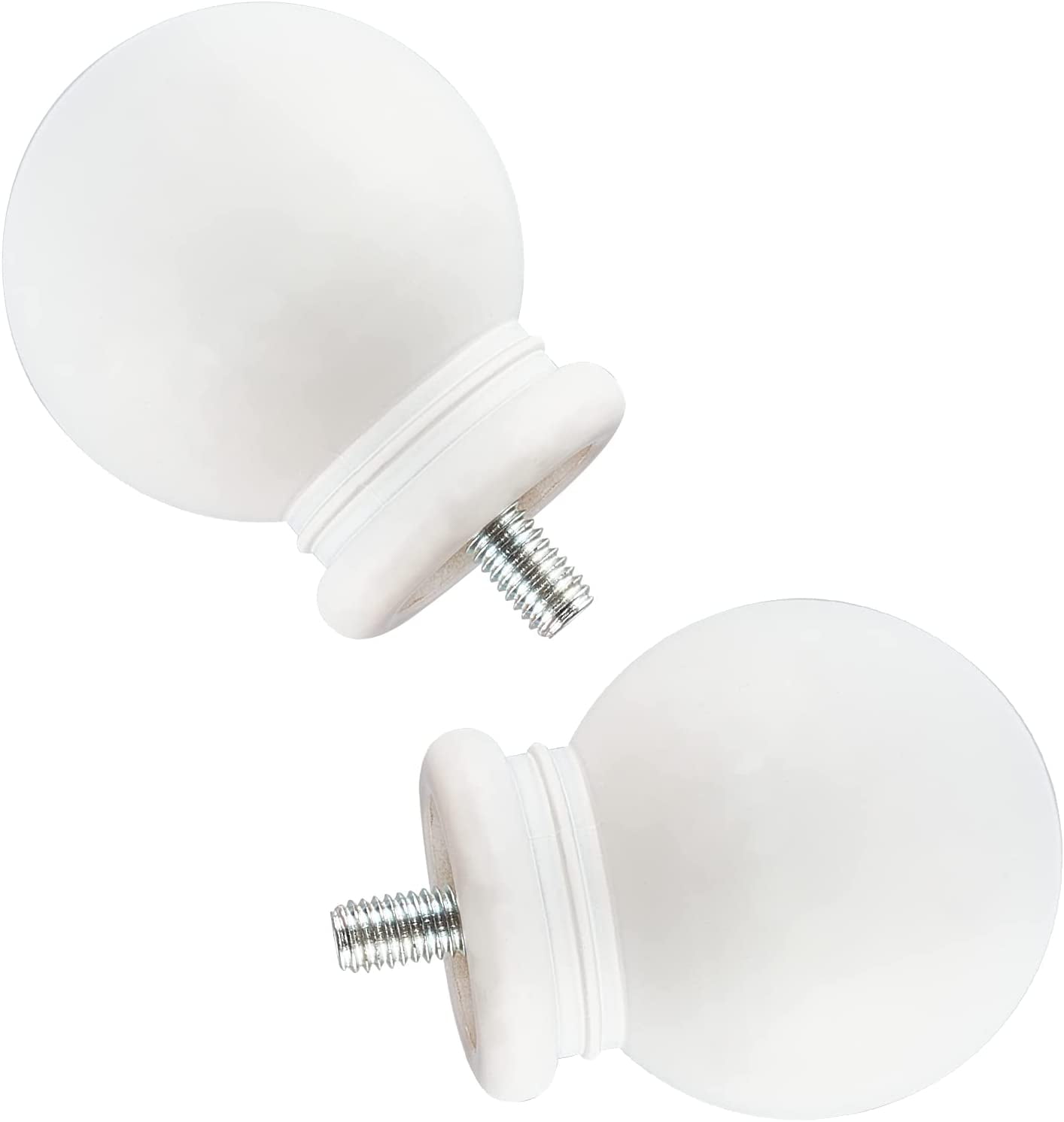 2PCS Round Curtain Rod Finials Replacement Black Drapery Pole Ball End