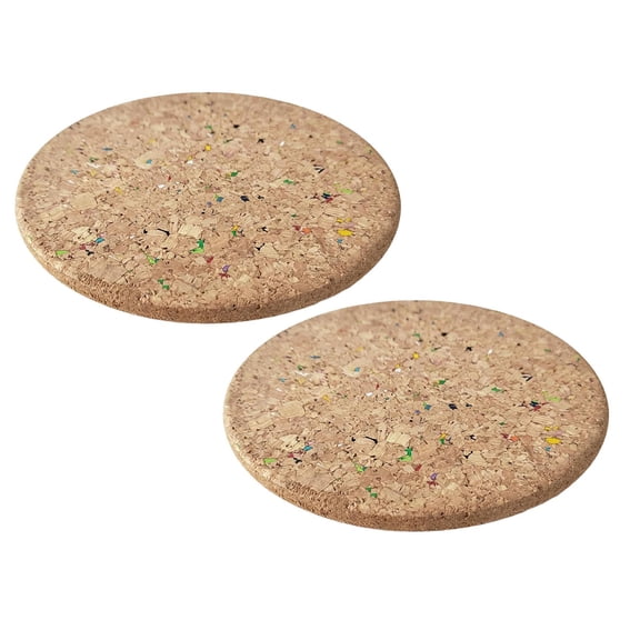 2PCS Round Wooden Trivet Hot Pads for Kitchen, Dishes, Pots, Pans, Baking Sheets - Table, Countertop, and Kitchen Use,7.3x0.4Inch