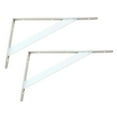 thumbnail image 1 of 2PCS Rustproof Metal Shelves Shelf Bracket Support Corner Rack Supportor DIY Hardware - White, 150x95x2mm, 1 of 10