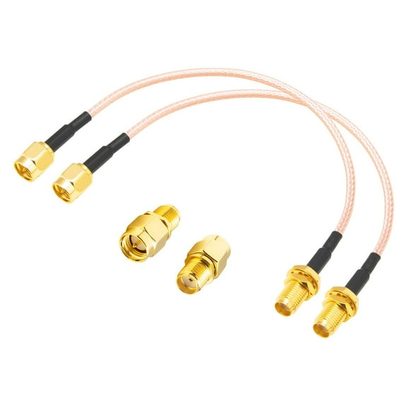 2PCS SMA Female to SMA Male RG316 Cable SMA Extension Cable Pigtail Jumper 6inch + 2PCS SMA Coacial Adapters SMA Cable SMA Male to Female Adapter Kit for FPV Drone 3G 4G LTE Router
