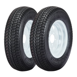 2PCS ST175/80D13 Trailer Tires & Wheels – 5 Lug 4.5" Bolt Pattern – Load Range D – Radial Tire & Rim Combo – Replacement for Utility Trailers, Boat Trailers, Cargo Trailers