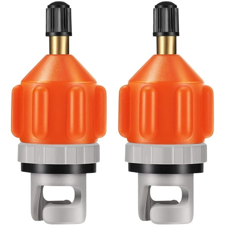 2PCS SUP Pump Adaptor, Universal Inflatable Boat SUP Pump Converter Air Valve Adapter for Inflatable Kayak Stand Up Paddle Board Rubber Boats Dinghy Inflatable Beds Canoes Kayak(Orange*2)