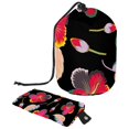 2PCS Safflower Leaves Travel Cosmetic Bag Makeup Organizer Stylish