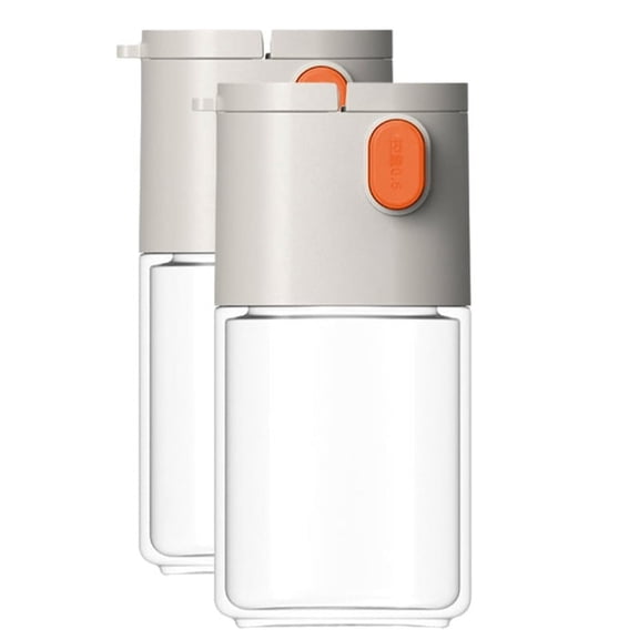 2PCS Salt & Pepper Shakers Salt Control & Seasoning Bottle Spice Jars Seasoning Shaker Containers Gray White
