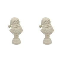 2PCS Santa Head Statue Christmas Decor Resin Figurine Bald Santa Bust for DIY Crafts Holiday Tabletop Decorations Home Yard Garden Indoor Outdoor Bookshelf Bedroom Office Christmas Ornaments