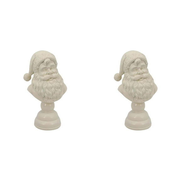 2PCS Santa Head Statue Christmas Decor Resin Figurine Bald Santa Bust for DIY Crafts Holiday Tabletop Decorations Home Yard Garden Indoor Outdoor Bookshelf Bedroom Office Christmas Ornaments
