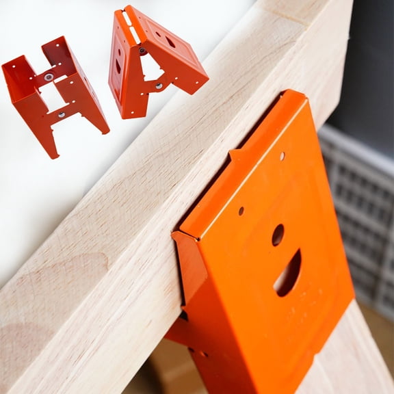 2PCS Saw Horse Bracket Cold Rolled Steel Mechanical Sawhorse Brackets Display Stand For Woodworking Weight Bar Screw Clamps Sawhorses Folding Weight Bar Clamps 25mm Angle Clamps 30 Angle Clamp Pinch
