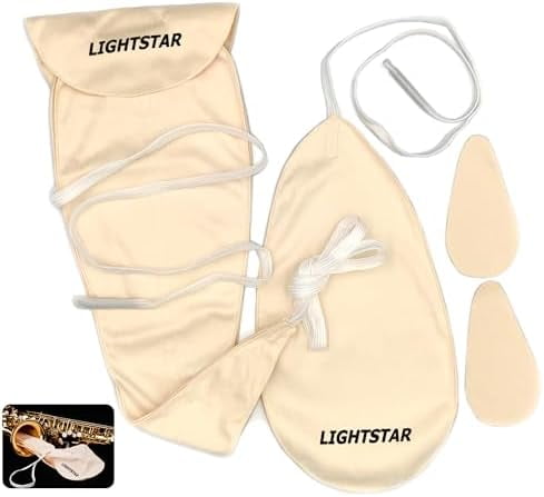 2PCS Saxophone Clarinet Care Bundle Alto, Tenor Sax Cleaning Cloth Kit, man-made chamois