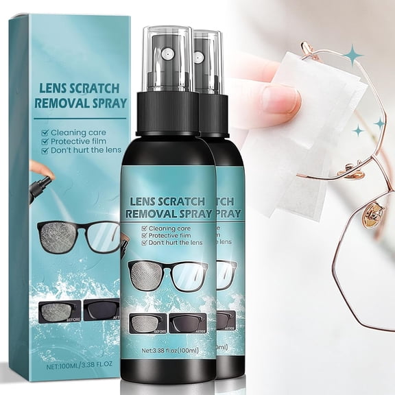 2PCS - Scratch Remover for Eyeglasses, Lens Scratch Remover for Eye Glasses, Eyeglass Scratch Remover, Lens Scratch Remover, Pocket & Travel Essentials, Eye Glass Cleaners Spray(100ml).