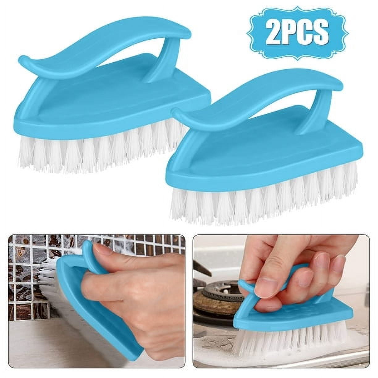2PCS Scrub Cleaning Brushes, Heavy Duty Cleaning Brush with Comfortable ...