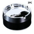 thumbnail image 1 of 2PCS Sealed Windproof Ashtray,Stainless Steel Ashtrays for Cigarettes,Rotating Lid Convenient Smokeless Ashtray Cigar Ash Trays for Patio,Outdoor or Indoor,Home Office Decoration, 1 of 4