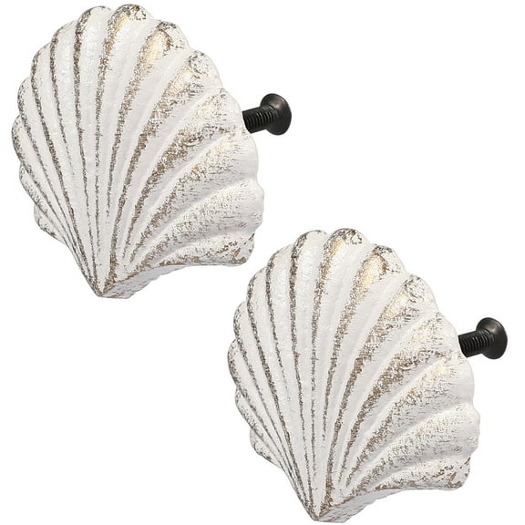 2PCS Seashell Knobs Nautical Door Handle for Cabinet and Drawer