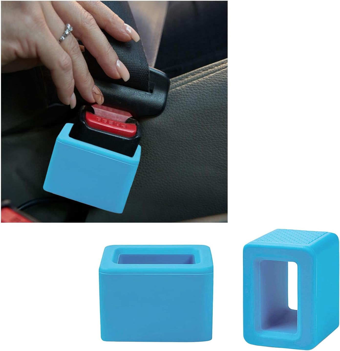 Supporto In Silicone Per Fibbia Cintura Di Sicurezza – Anti-scivolo, Facile Accesso, Per Sedili Anteriori E Posteriori (Nero/Rosso)